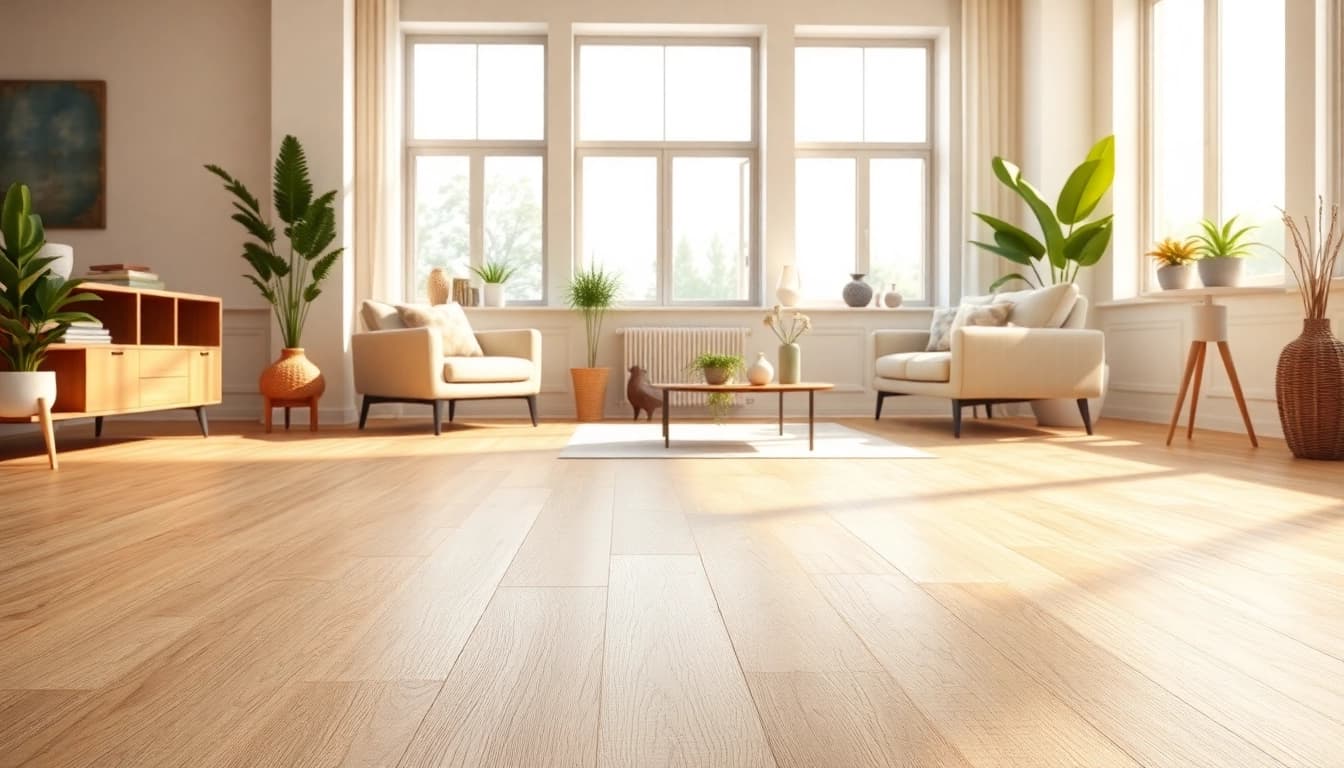 Transform your space with discount vinyl flooring, showcasing warmth and elegance in this charming interior.