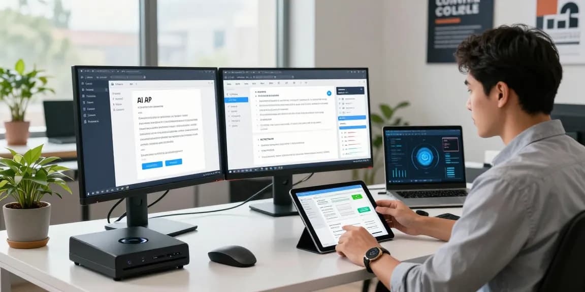 Detect fake PDFs using AI in a modern office with advanced technology.