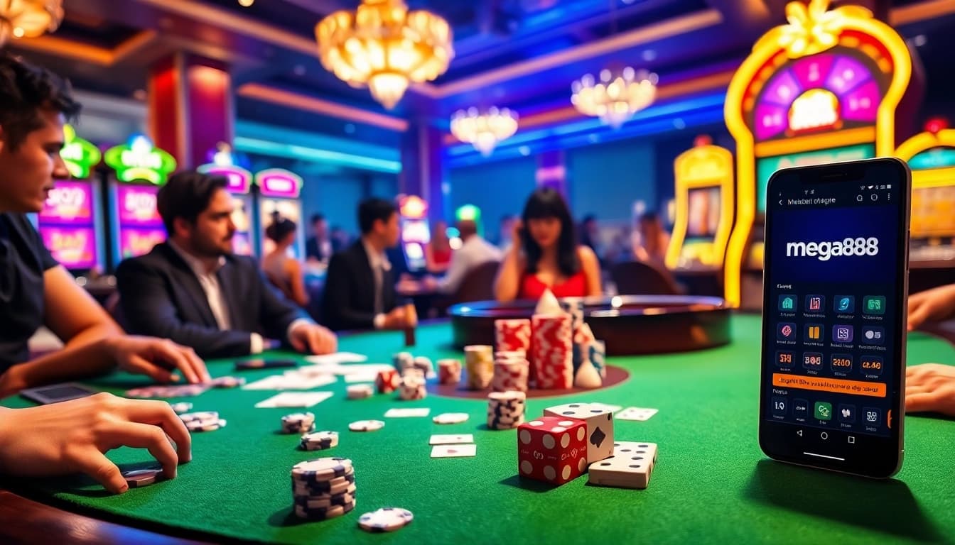Experience the excitement of mega888 download in a luxurious casino environment with vibrant games.