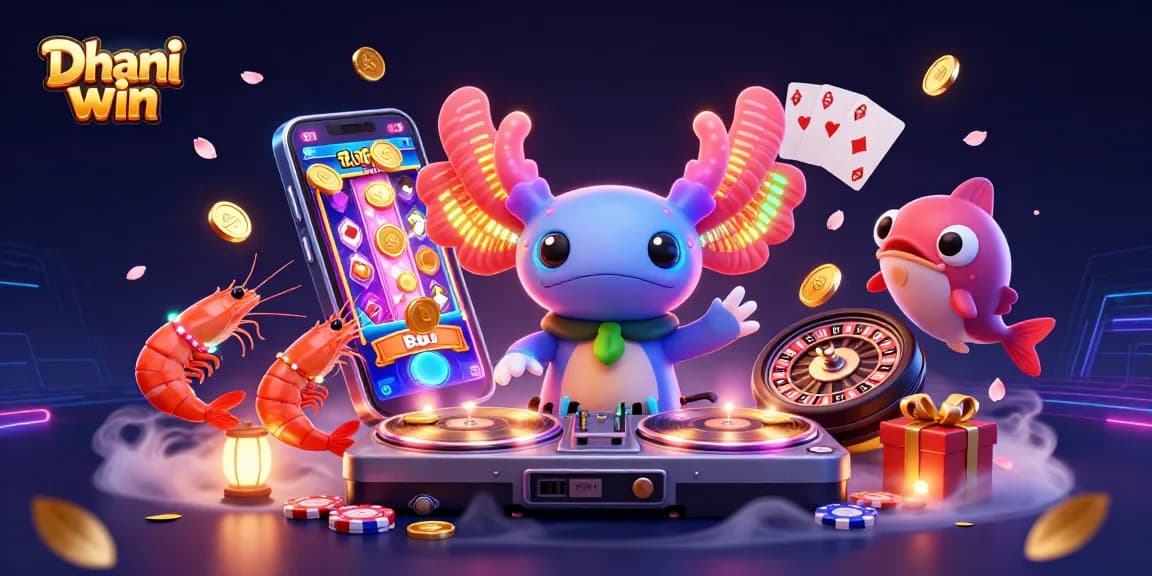 Experience thrilling gameplay on Dhani win with vibrant characters celebrating casino gaming.