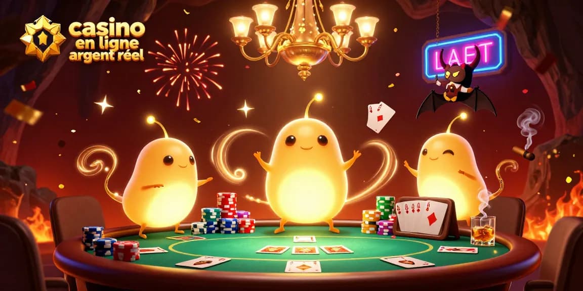 Jouer au casino en ligne argent réel avec une ambiance lumineuse et festive.