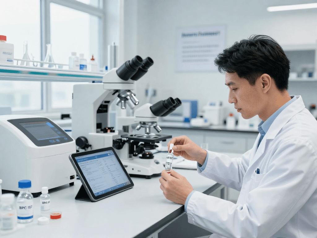 BPC 157 Side Effects in a laboratory setting, showcasing advanced buccal strip technology.