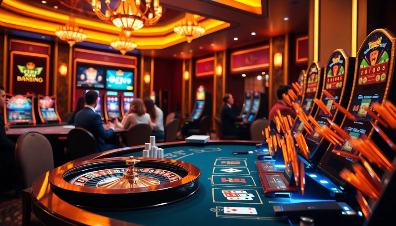 Ressentez l'excitation d'un casino en ligne argent réel avec des tables à enjeux élevés et des éléments de jeu vibrants.