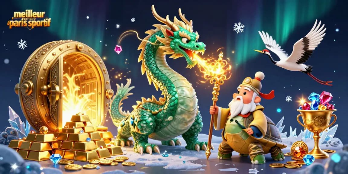Pariez sur le meilleur site de paris sportif avec un dragon, une tortue sage et des grues porte-bonheur.