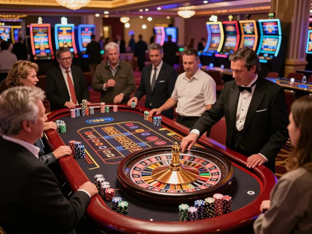 Experience thrilling gameplay with hitclubapk on a bustling roulette table at the casino