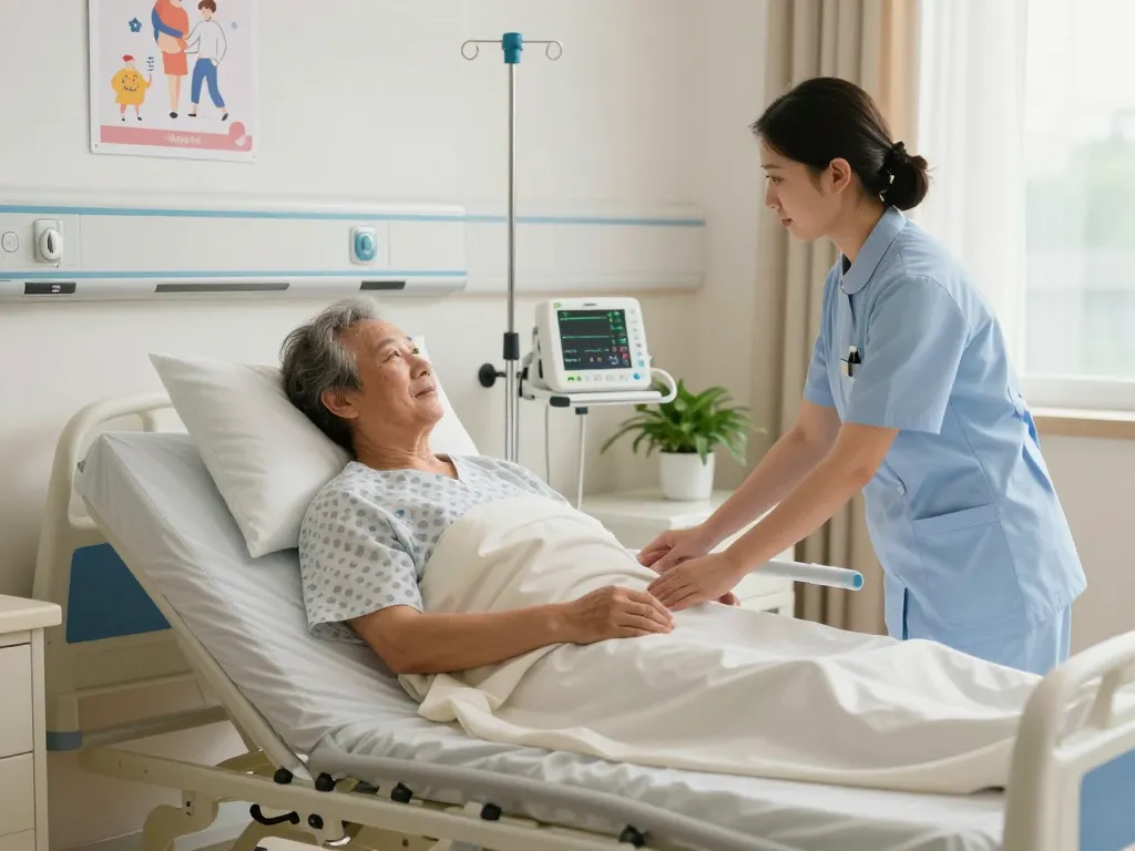The modern giường bệnh nhân providing comfort and support in a hospital setting with a caring nurse attending to the patient.