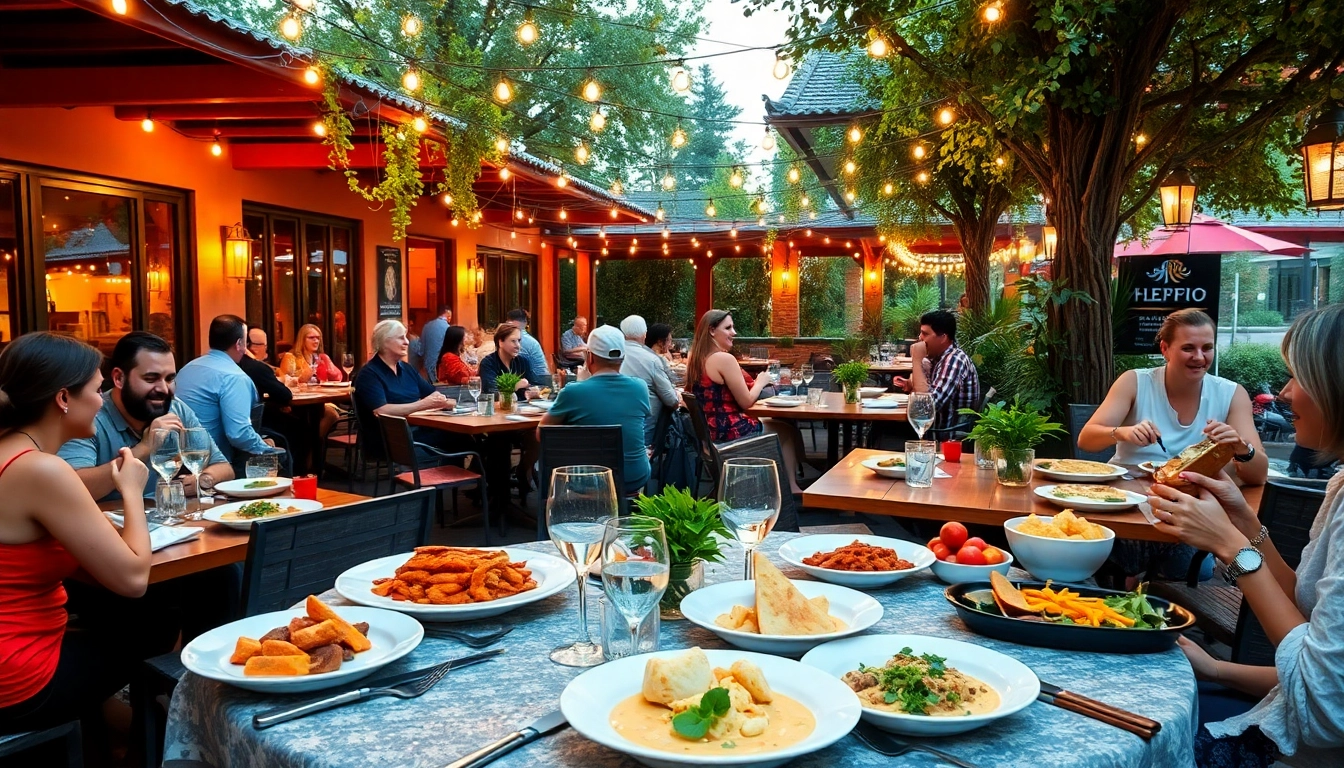 Enjoying delicious meals at Clarksburg ca restaurants in a lively outdoor setting.