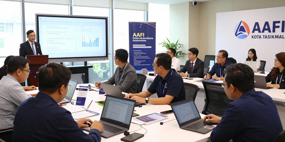 Konferensi Forensik Auditor di aafikotatasikmal.org dengan pembicara di podium dan peserta yang aktif berdiskusi