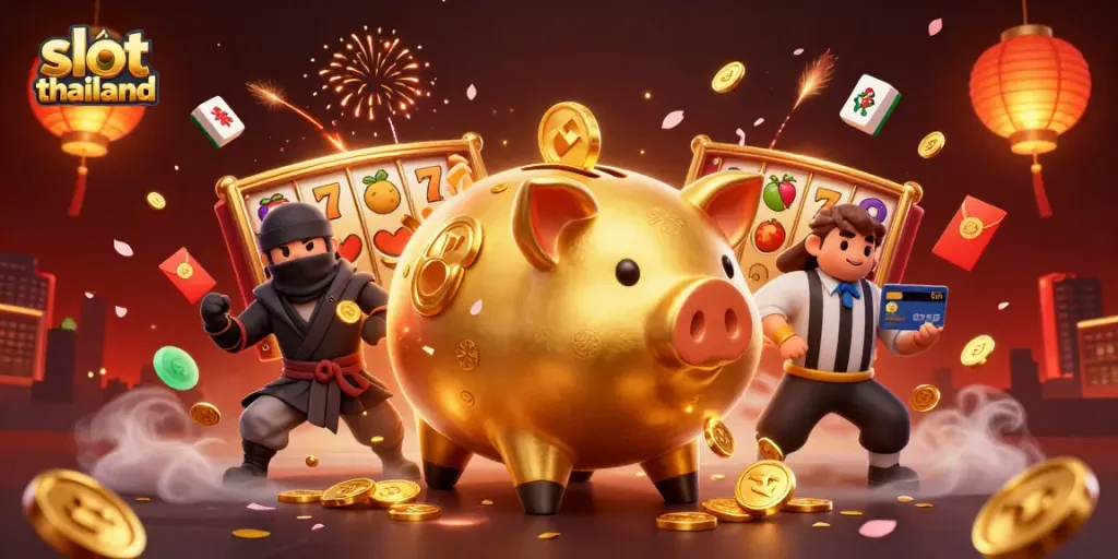 Engaging slot thailand scene featuring vibrant casino characters and dynamic entertainment elements.