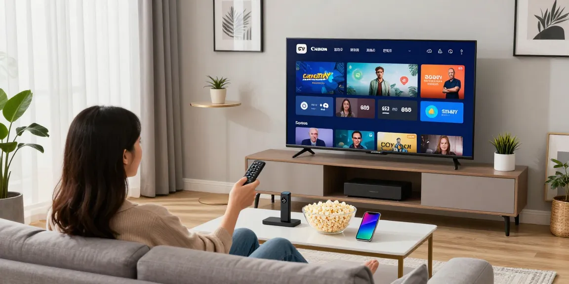 Learn about IPTV in the United States as a couple enjoys live streaming on their TV.