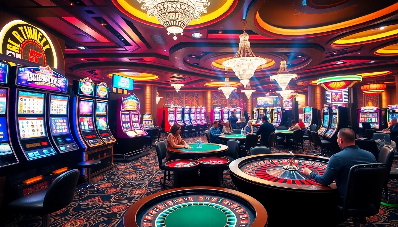 Exciting KJC AC 3 casino setting with vibrant slot machines and poker tables.
