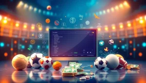 Engaging infographic showcasing sports betting sites India, featuring modern digital elements and sports icons.