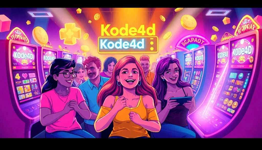 Experience the thrill of Kode4d slot with vibrant gaming visuals showcasing excitement and community.