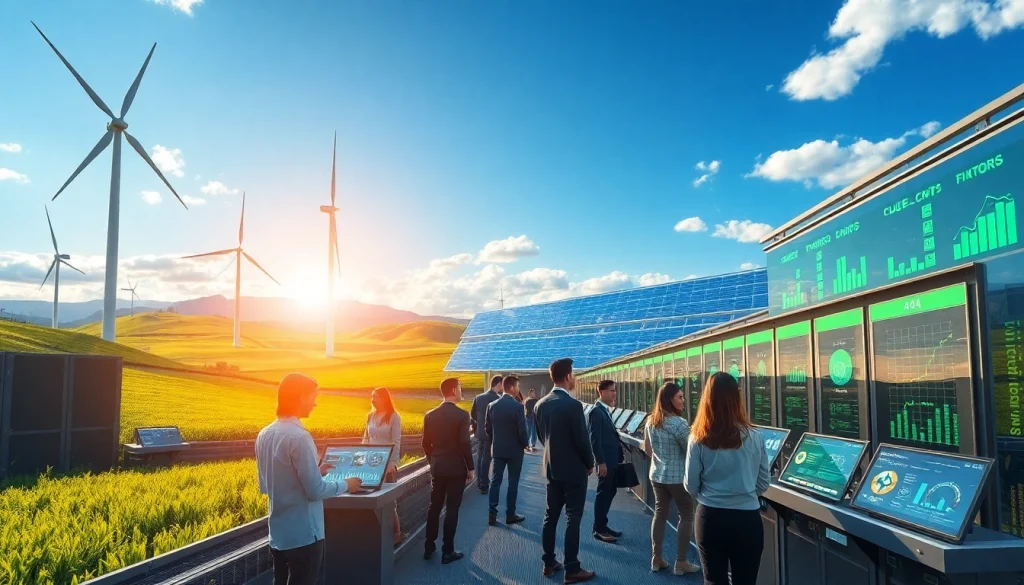 Innovative bitcoin cloud mining facility showcasing renewable energy sources and advanced technology.