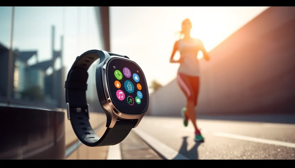 LC88 Smart Watch displayed in a fitness setting, highlighting its sleek design and HD screen.