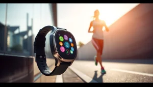 LC88 Smart Watch displayed in a fitness setting, highlighting its sleek design and HD screen.