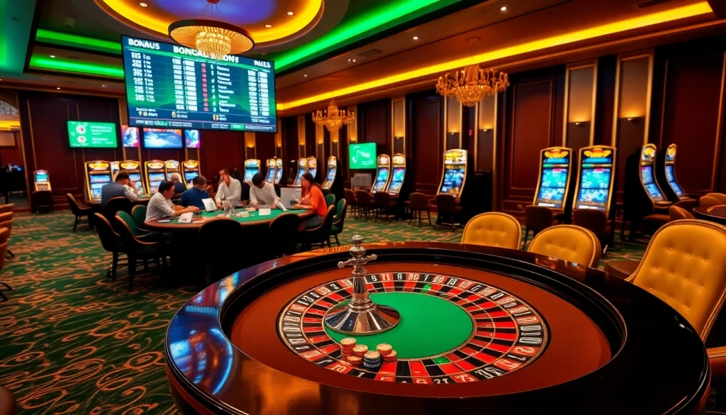 Bongdalu sports betting experience with engaging players at a luxurious casino table.