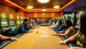 Engaging atmosphere of online casinos Texas showcasing diverse players at gaming tables.
