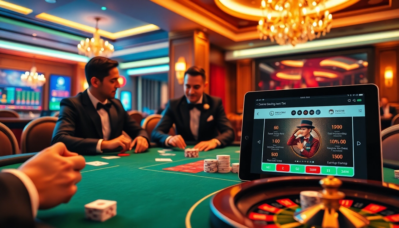 Experience the thrill of online gaming at trang chủ uu88 with vibrant poker tables and roulette wheels.