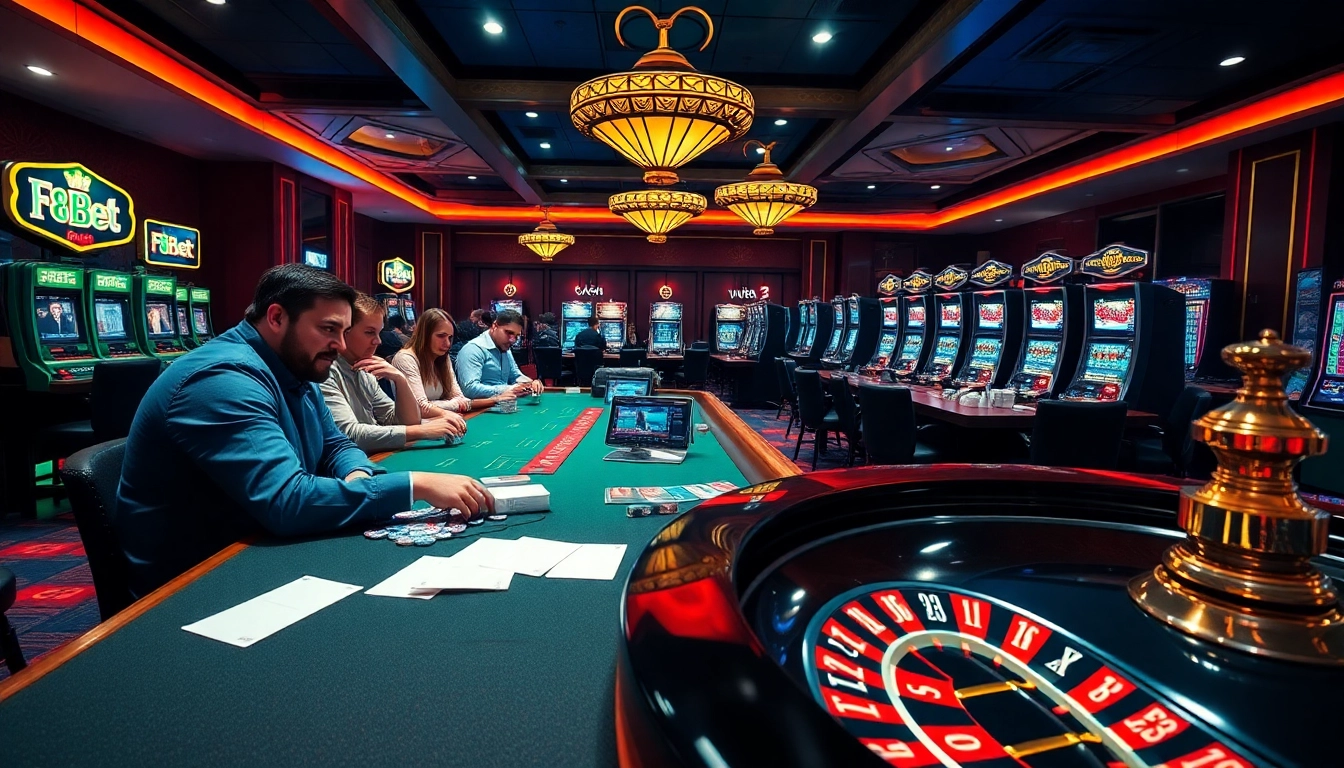 Experience thrilling gameplay at F8Bet’s vibrant casino tables with poker, roulette, and dynamic slot machines.