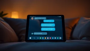 Engaging interface of a sex ai chat in a cozy, intimate setting.