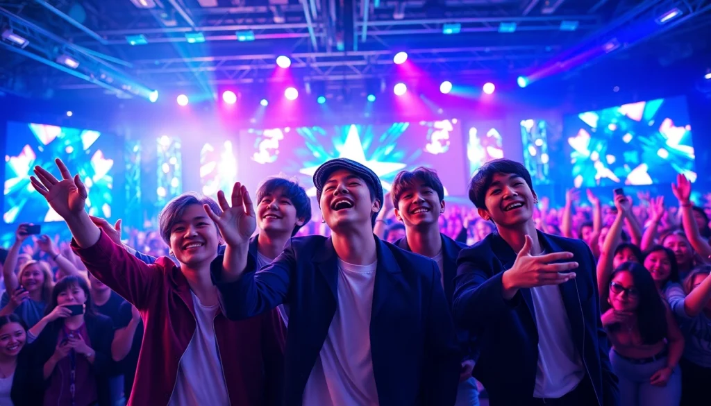 BTS news highlights live concert excitement with dynamic performance imagery.