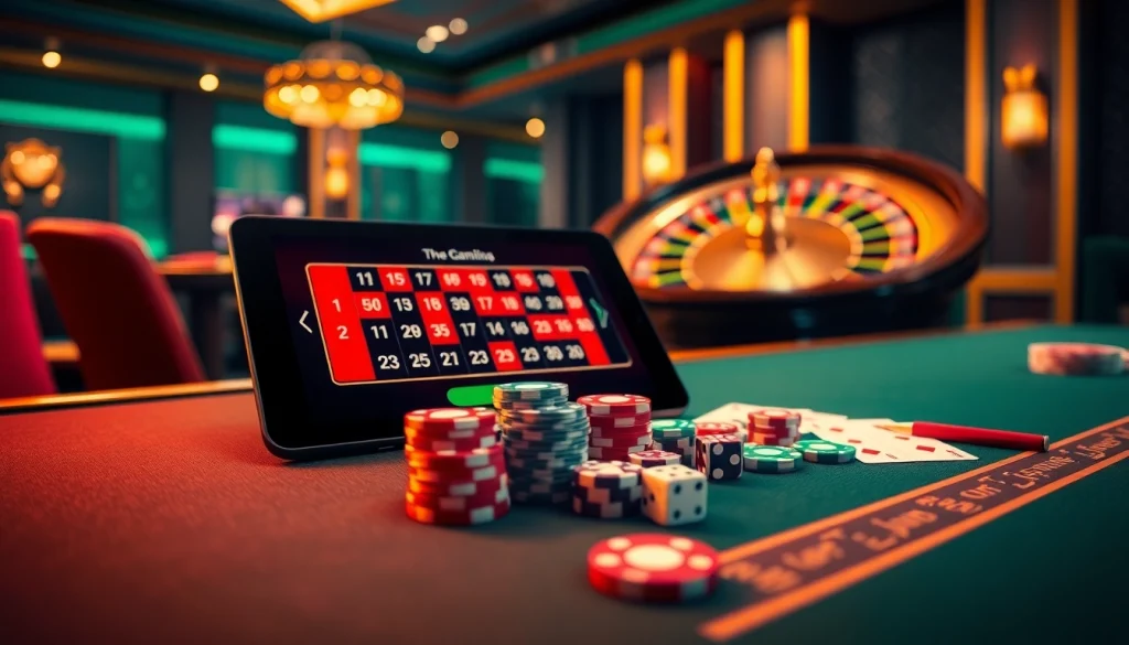 A vibrant casino gaming table with cards and chips inviting players to https://jun88.buzz/ for thrilling betting.