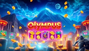 Experience the excitement of the olympus slot game with vibrant graphics and casino elements.