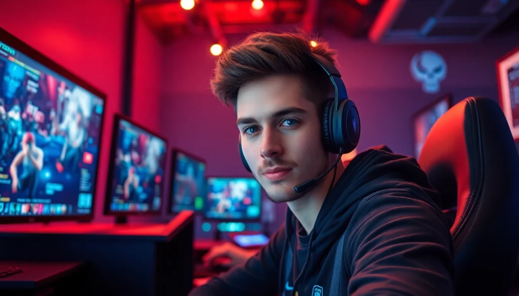 Catch the latest gaming news with dynamic visuals and an esports athlete in action.