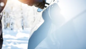 Ensure winter car protection Chattanooga with detailed coating amidst a snowy Chattanooga landscape.