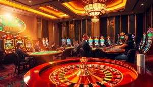 Engaged players at stylish casino tables, highlighting the hidden wiki link concept through their gambling excitement.