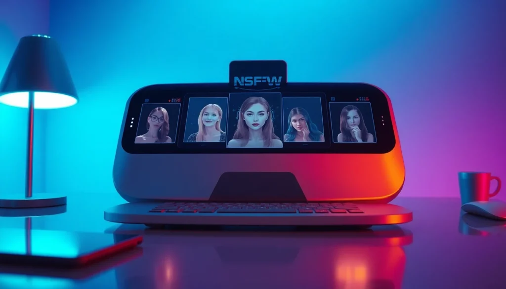 Engaging scene of a modern device showcasing nsfw character AI chat interaction.