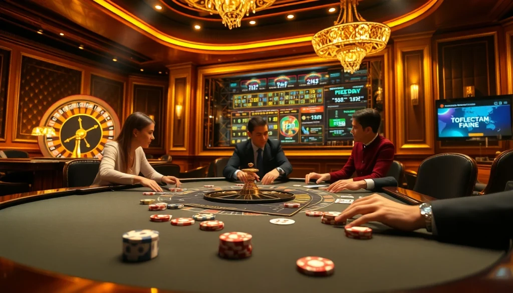 Vivez un gameplay palpitant dans un casino en ligne argent réel, avec des joueurs profitant du poker et de la roulette.