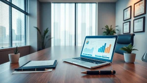 Audit Services in Dubai: Professional workspace with financial reports and business charts