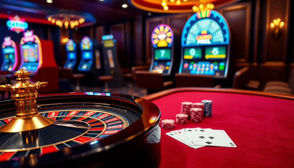 Découvrez l'excitation du casino en ligne argent réel avec des machines à sous vibrantes et une roue de roulette.