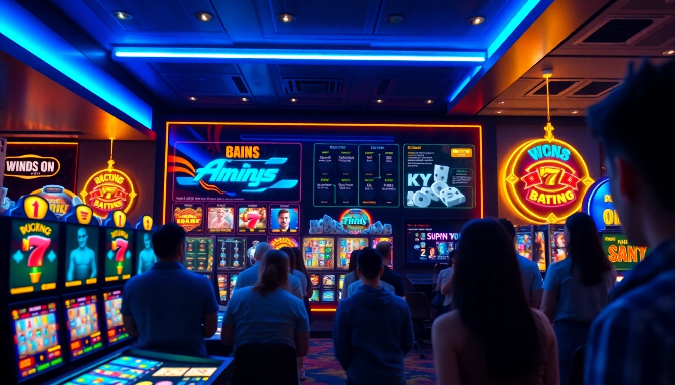 Engaging virtual gaming interface at a Non gamstop casino Uk, featuring lively players and vibrant colors.