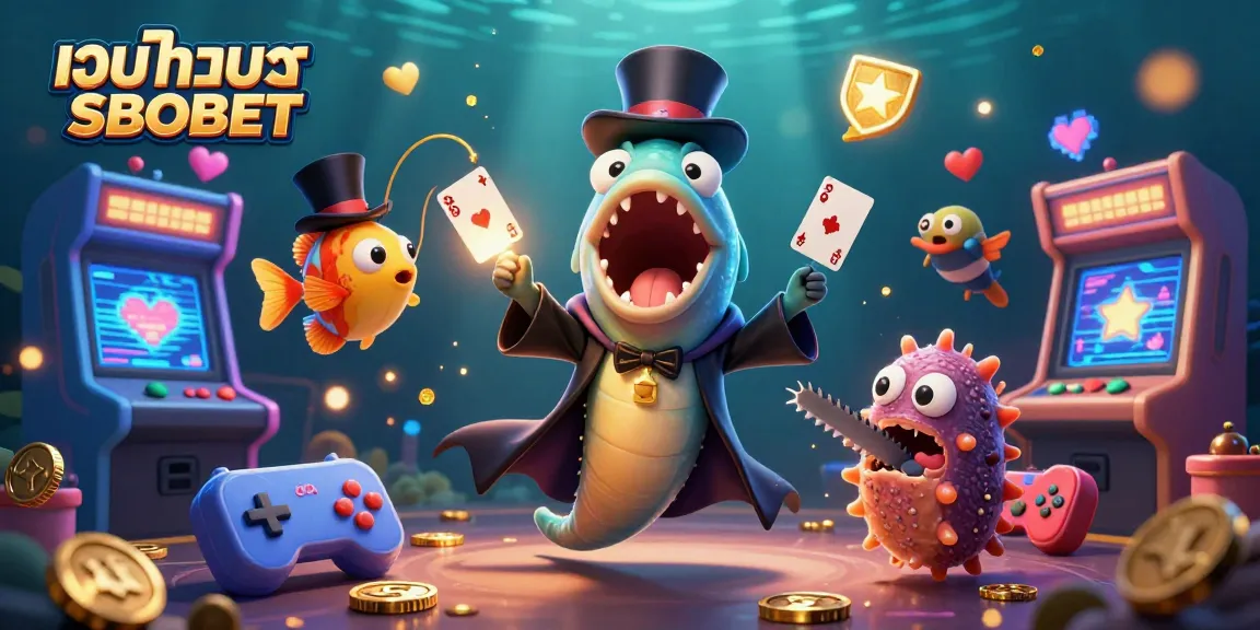 Experience thrilling betting with เว็บแทงบอล SBOBET, featuring vibrant casino elements and dynamic 3D characters.