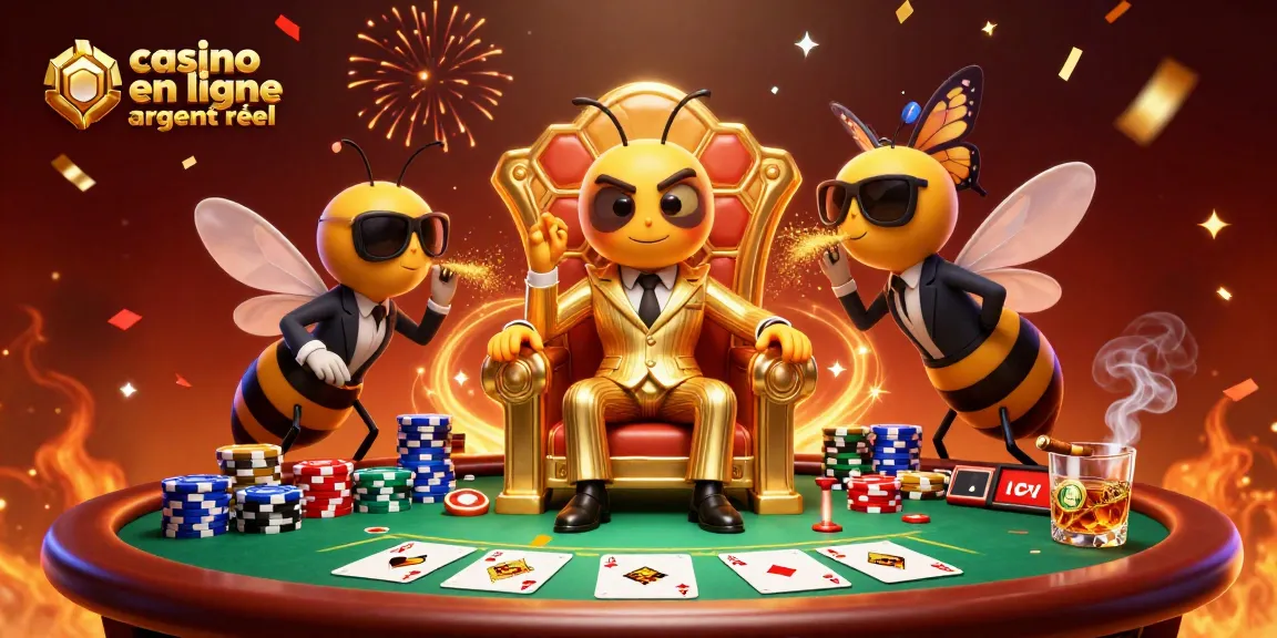 Jouer au casino en ligne argent réel avec une ambiance festive de cartes et de jetons.