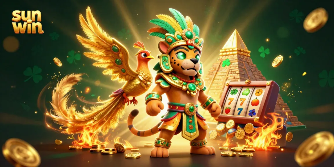 Engage in exciting casino games with sun win featuring vibrant Mayan characters and slot elements.