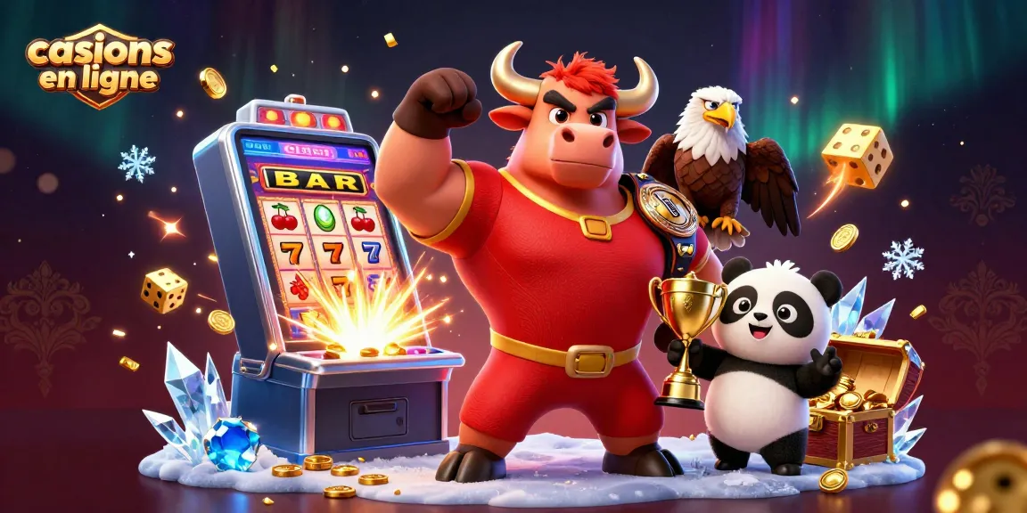 Gagnez avec des jackpots dans les casinos en ligne animés par un taureau et un panda.