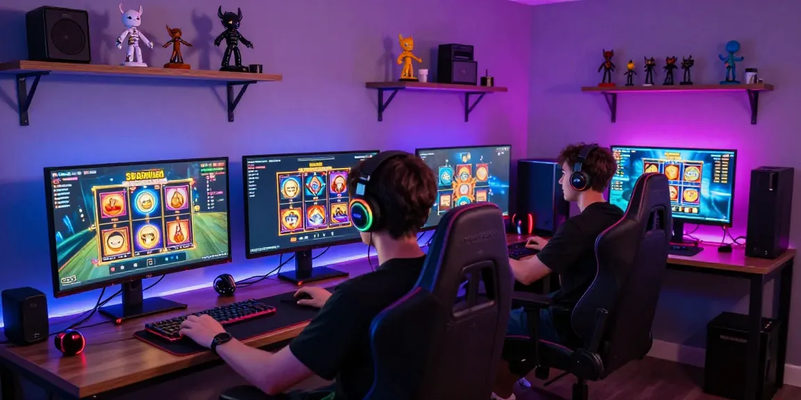 Engaging Spaceman88 gaming scene with player at modern setup, showcasing immersive online slot experience