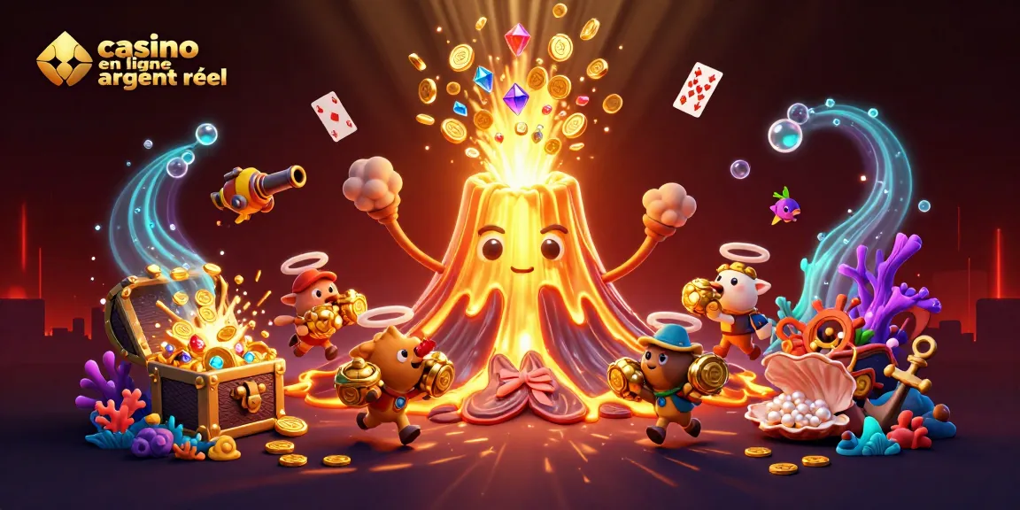 Plongez dans l'excitation d'un casino en ligne argent réel avec des personnages animés s'enfuyant avec des trésors scintillants.