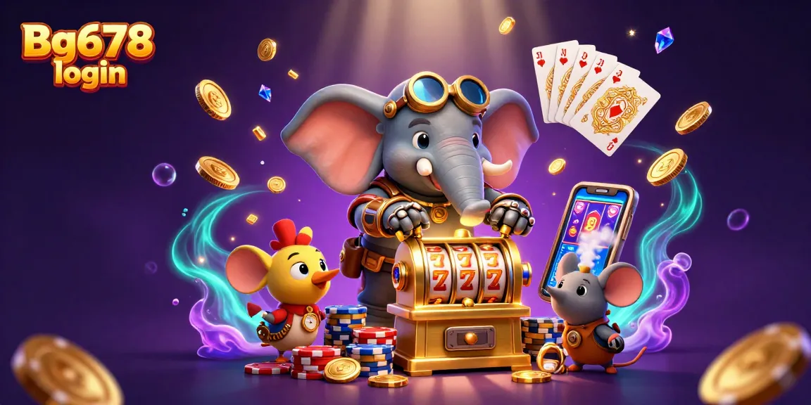 Spin the golden slot machine with Bg678 login for thrilling casino action, featuring steampunk elements.