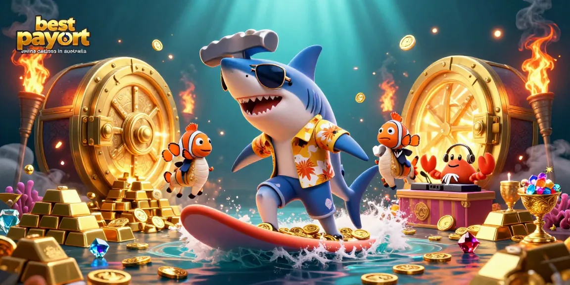 Experience the excitement at the best payout online casinos in Australia with vibrant underwater casino action.