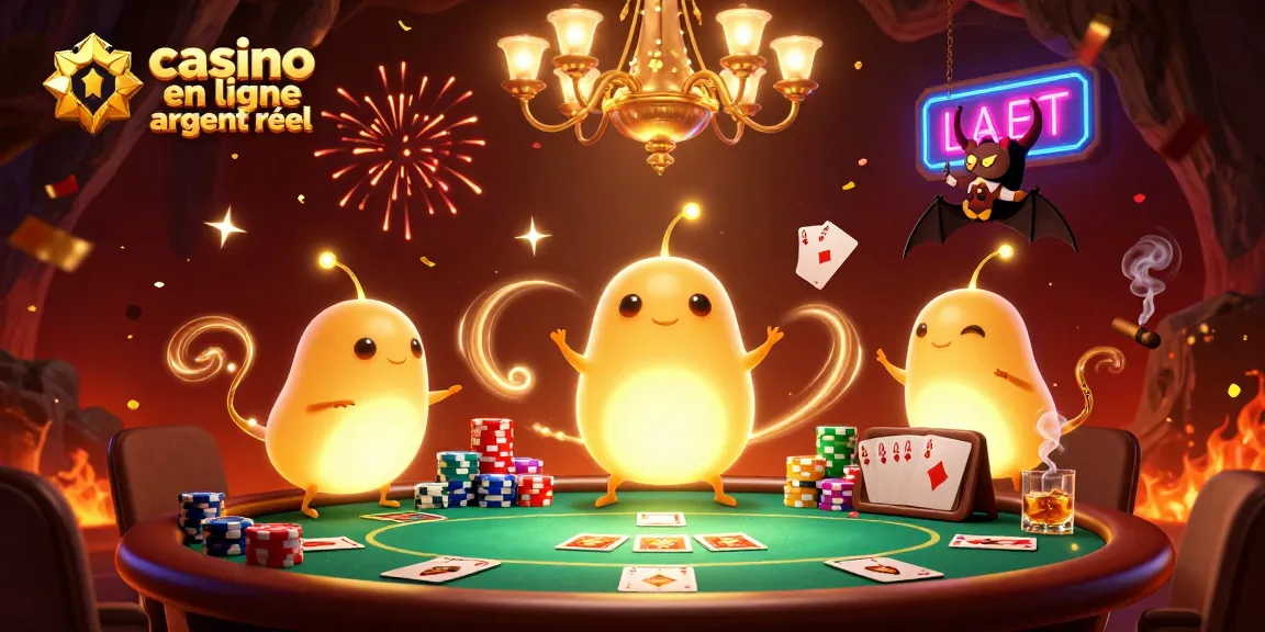 Jouer au casino en ligne argent réel avec une ambiance lumineuse et festive.