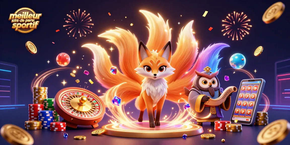 Illustrez le meilleur site de paris sportif avec une scène colorée de fête et de gains dans un casino dynamique.