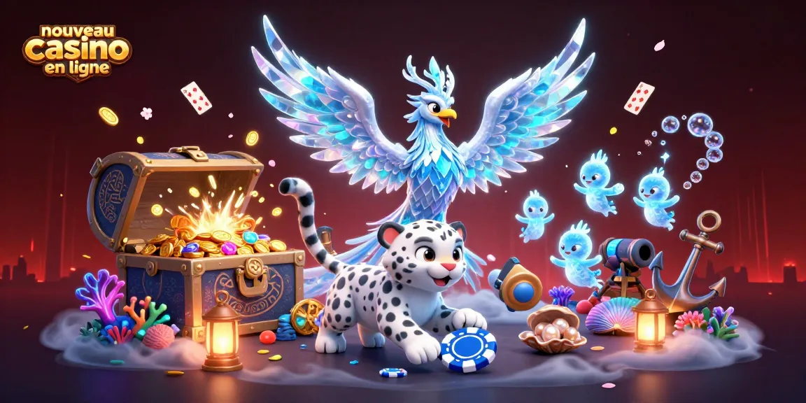 Jeux de machines à sous avec le nouveau casino en ligne, incarné par un phœnix de glace et un cub de léopard.