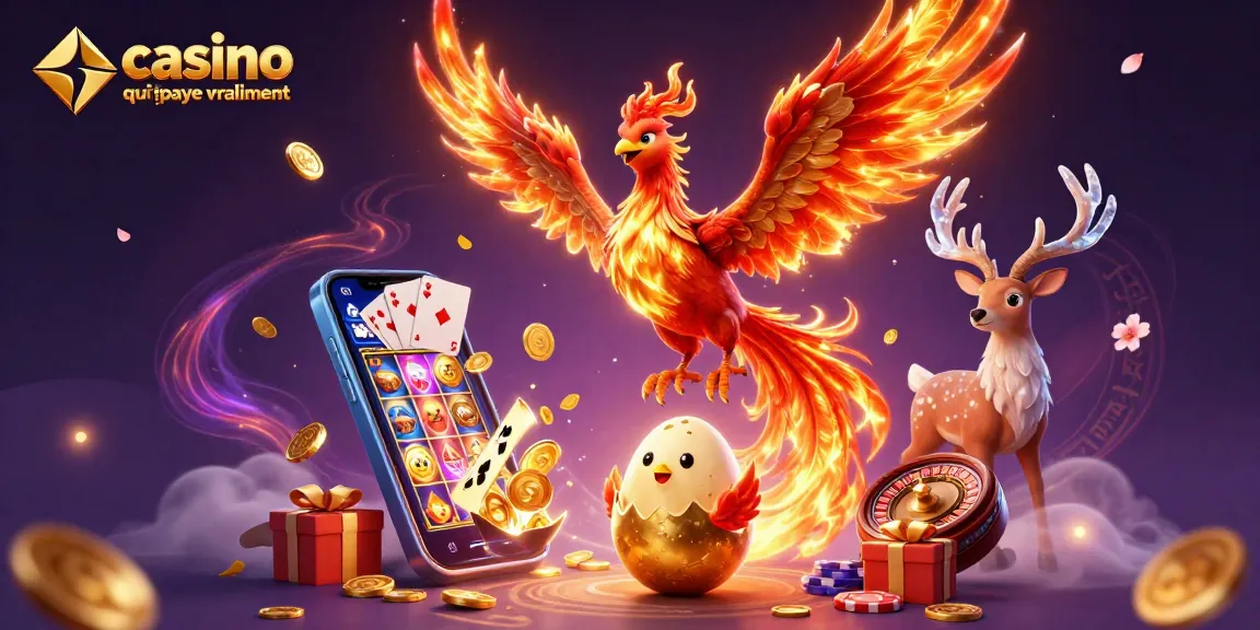 Découvrez l'univers du casino en ligne qui paye vraiment avec un phénix flamboyant et des éléments de jeu.