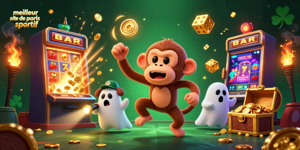 Jouez sur le meilleur site de paris sportif avec un singe poltergeist malicieux et un chiot chasseur de fantômes.